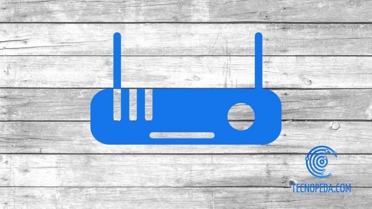 Dibujo azul de un router sobre madera
