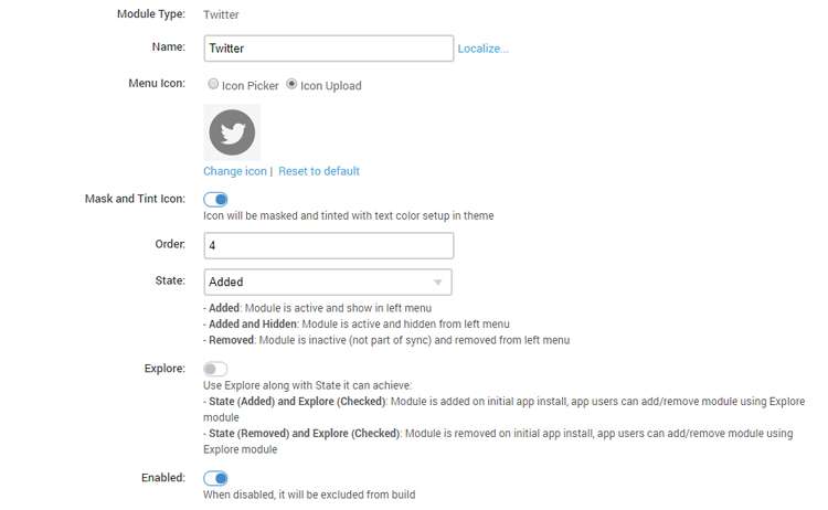 Añadir Twitter a la aplicación creada - Crear una aplicación Para móviles
