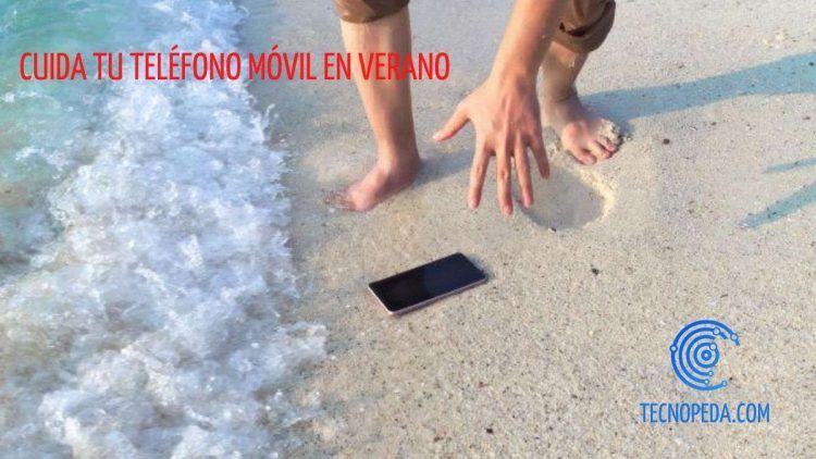 Móvil caido en la orilla del mar