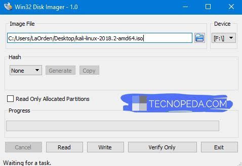 Win32 Disk Imager Programa Win32 Disk Imager para crear un Live USB