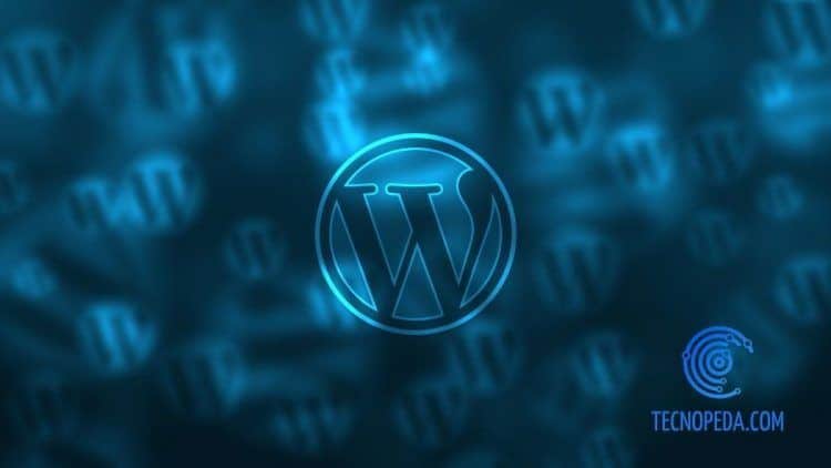 Logotipo de Wordpress sobre fondo oscuro