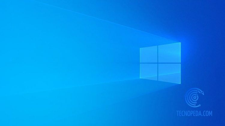 Logotipo de Windows 10 sobre fondo azul