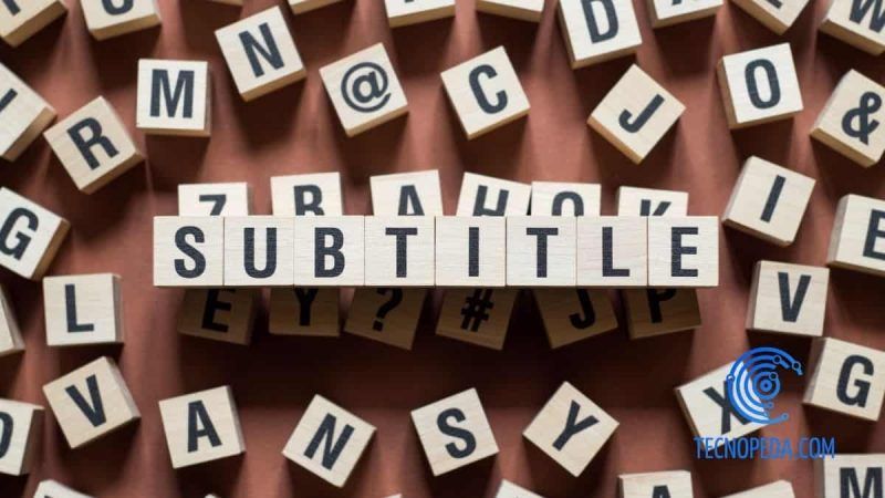 Palabra Subtittles formada por cubos de letras