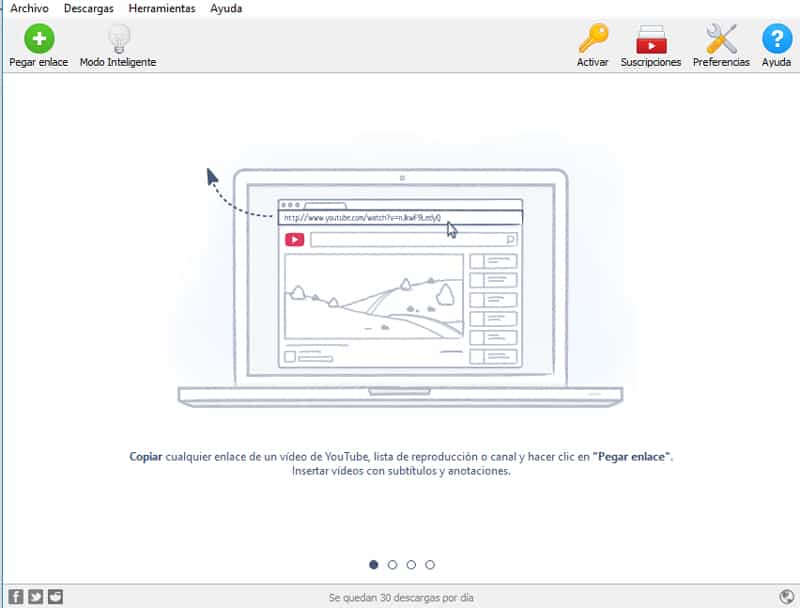 interfaz de 4k downloader para descargar vídeos de youtube