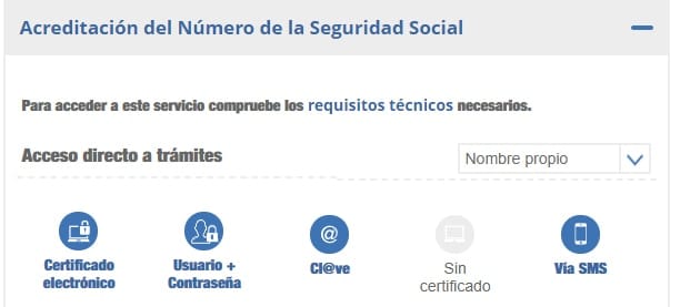 acreditación del número de la seguridad social