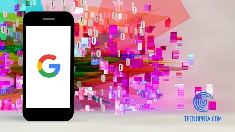 móvil con el logo de google en la pantalla