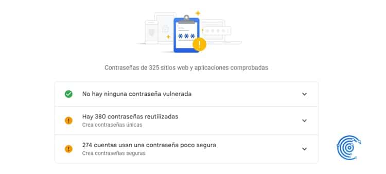 comprobar si una contraseña ha sido robada con el gestor de google