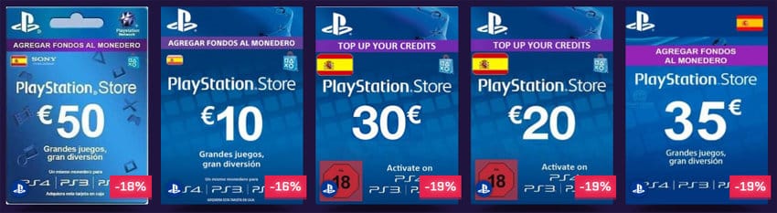 tarjetas prepago para canjear coódigos psn en playstation