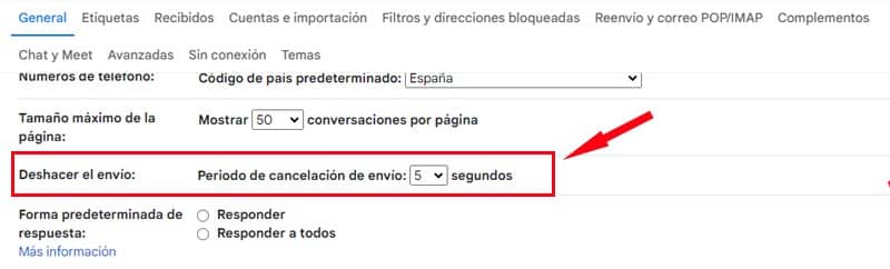 Deshacer envío de email en Gmail