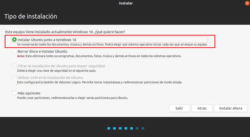 instalar ubuntu junto a windows