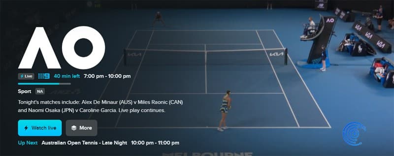 Partido del Open de Australia de Tenis en Streaming gratis