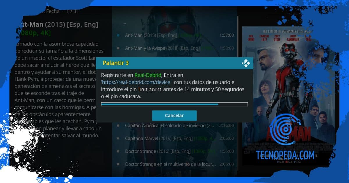 código de realdebrid en palantir 3