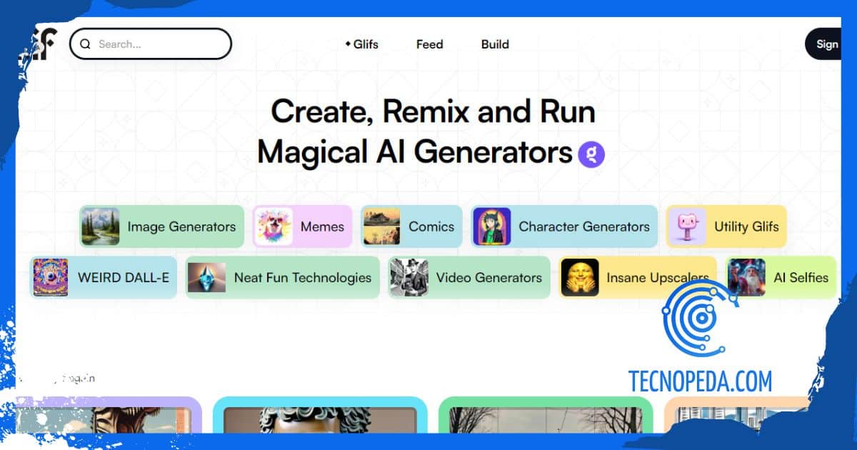 Home de Glift generador de imágenes con IA