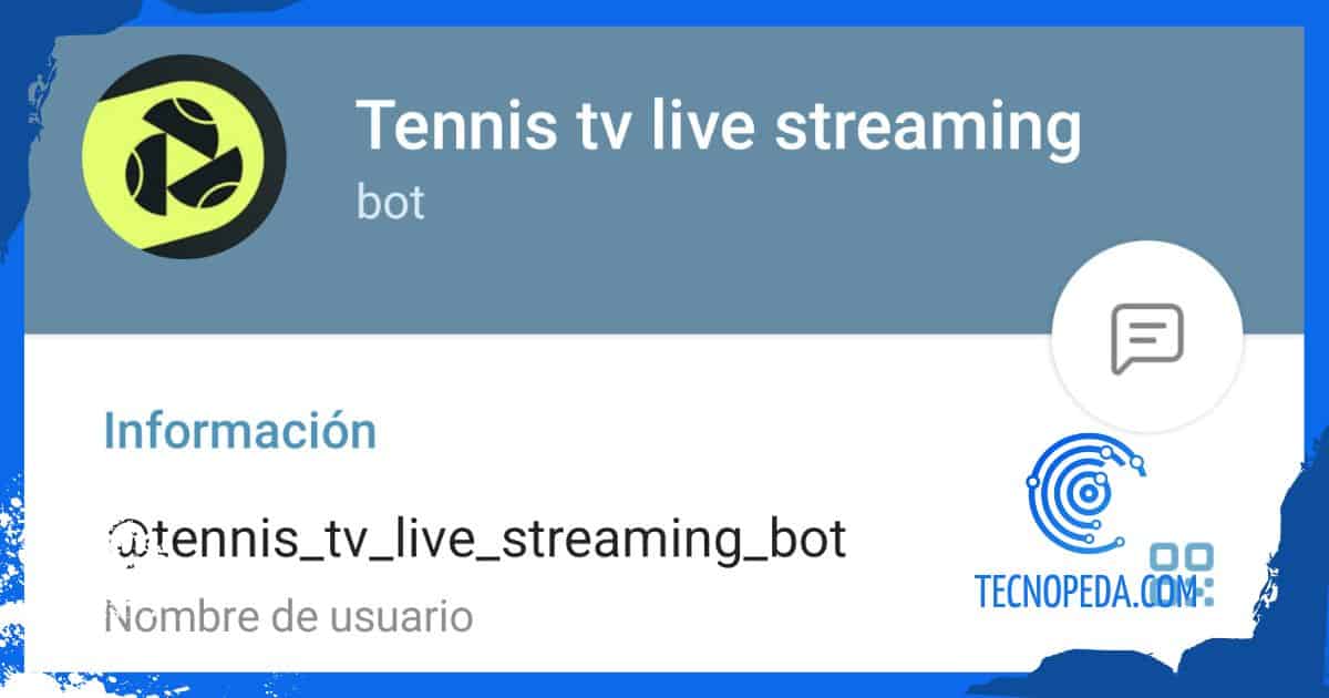 Tennis Telegram Bot de telegram para ver tenis en streaming