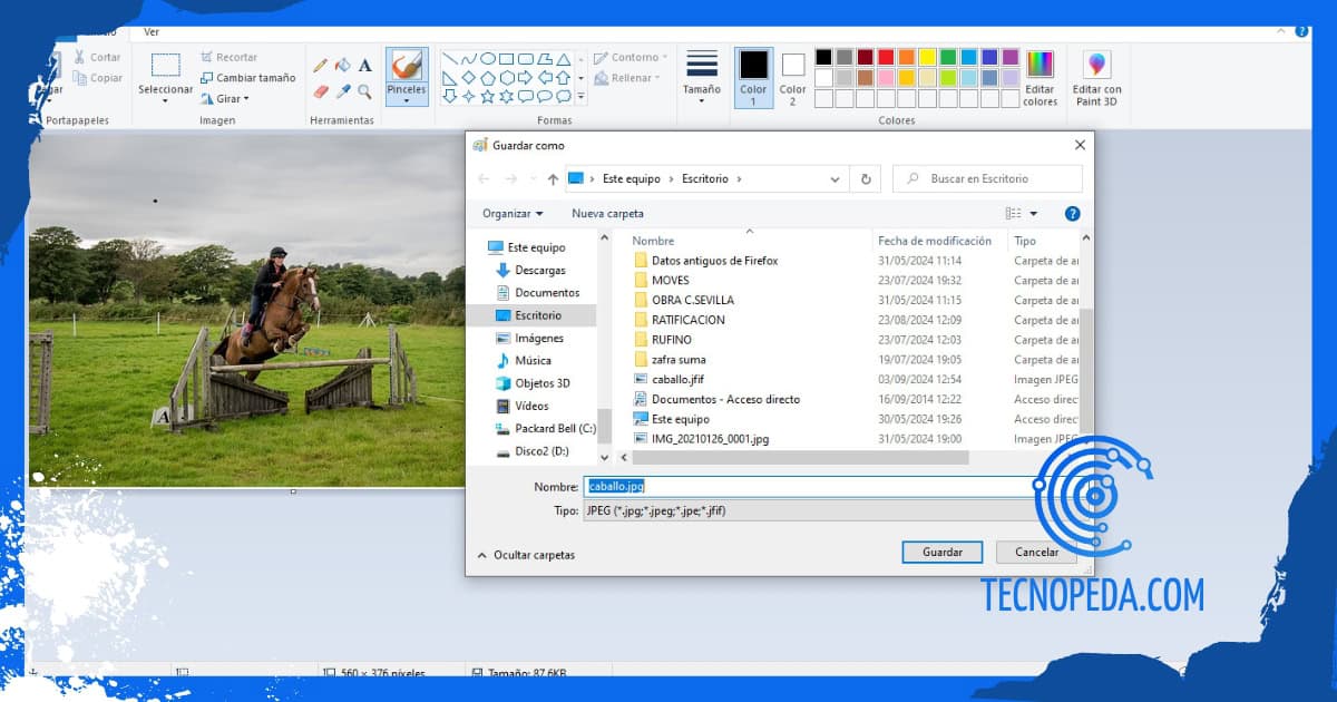 Paint Pasar de JFIF a JPG con Paint