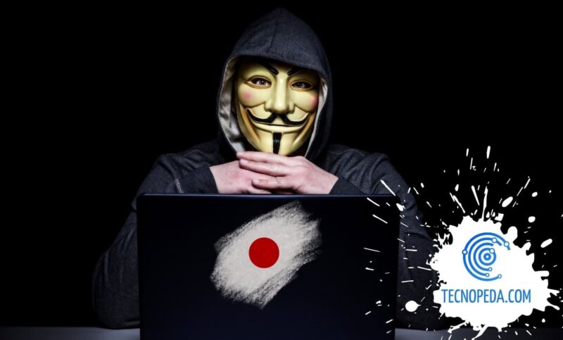 Hacker con la bandera de japón