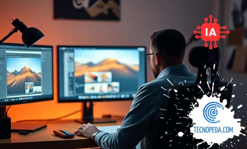 Diseñador creando imagenes con Blinkshot