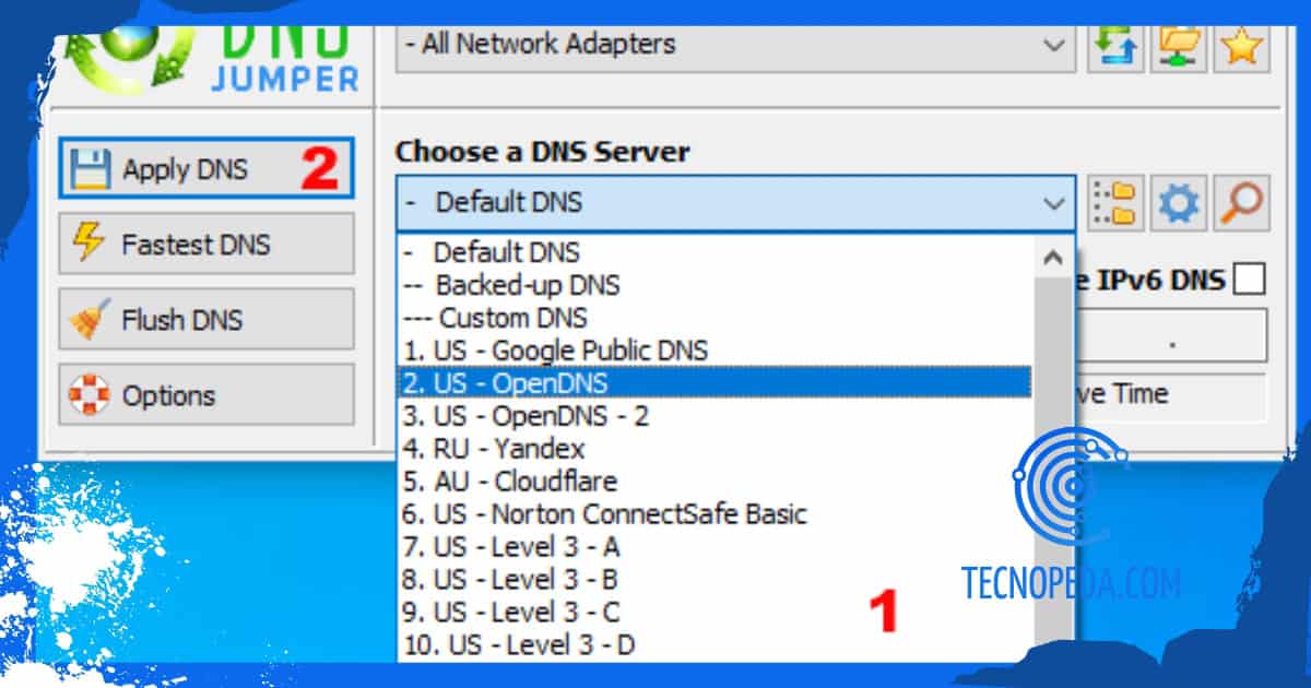 Cambiar DNS con DNS Jumper