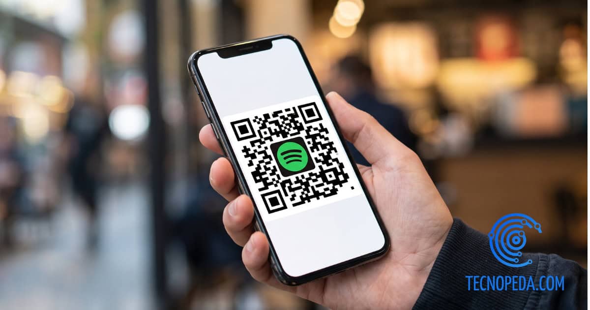 Móvil donde se ve el código qr del plan spotify familiar